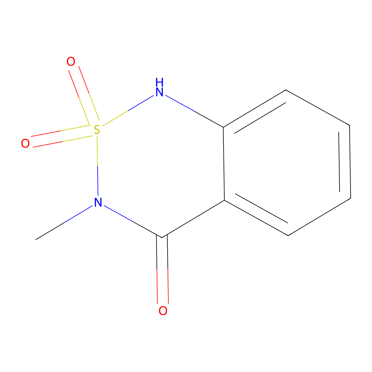 1H-2,1,3-Benzothiadiazin-4(3H)-one, 3-methyl-, 2,2-dioxide molecular structure, CAS 2225-40-3
