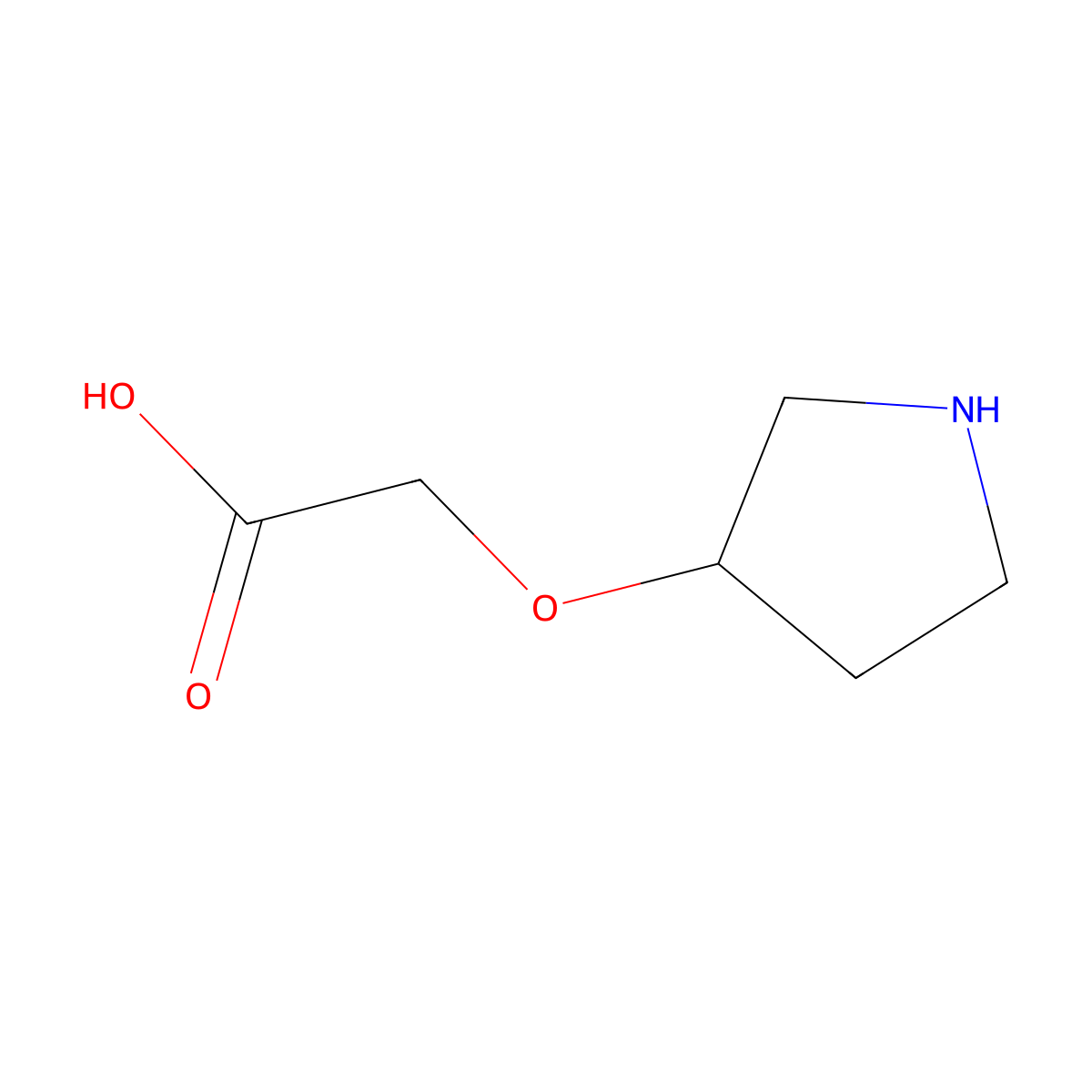 2-[(3S)-pyrrolidin-3-yloxy]acetic acid molecular structure, CAS 2225126-60-1