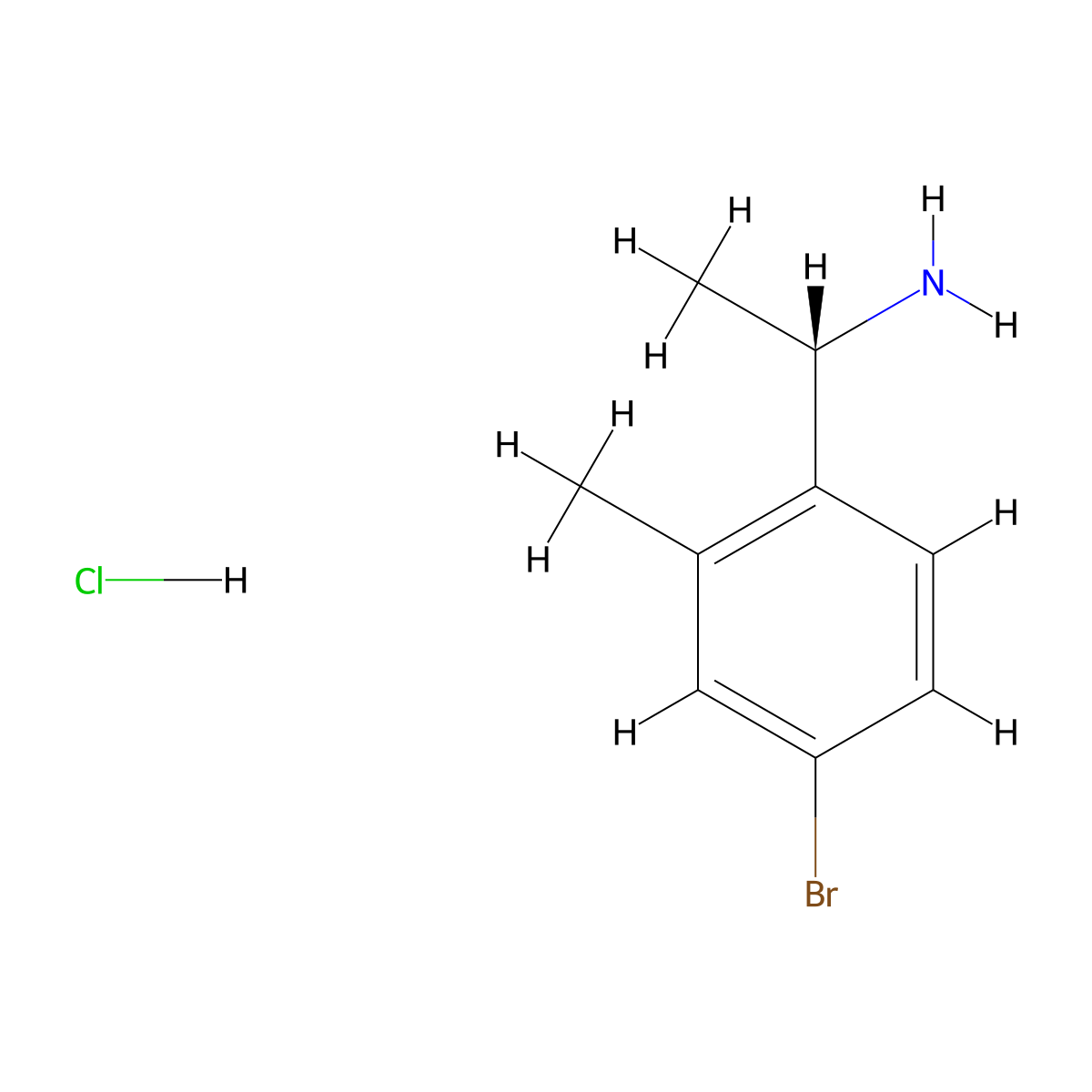 (1S)-1-(4-bromo-2-methylphenyl)ethan-1-amine hydrochloride molecular structure, CAS 2225126-63-4