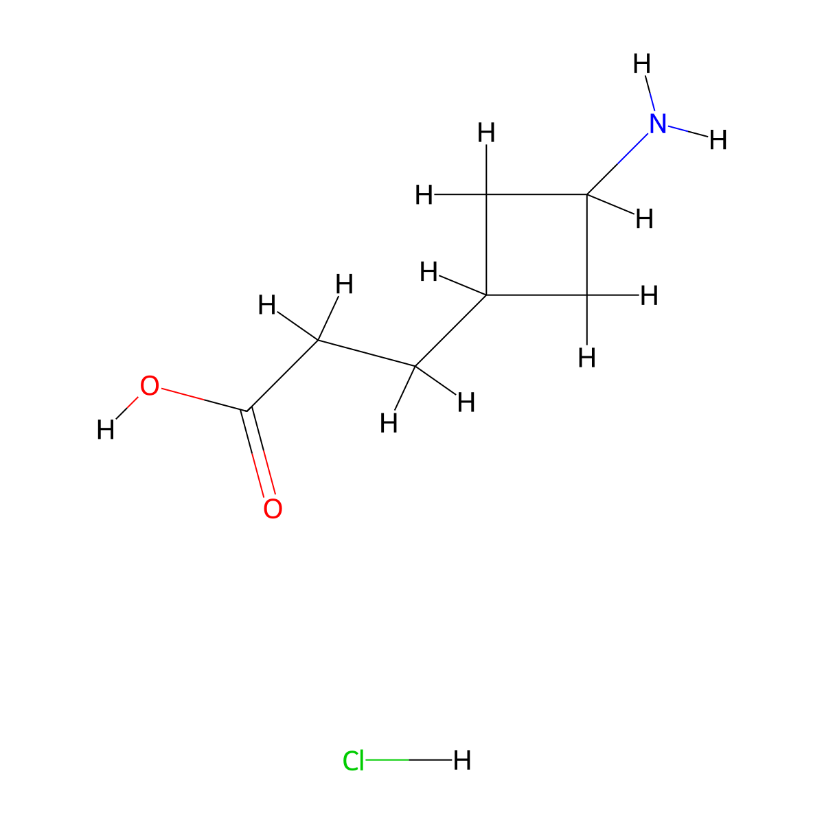 3-(3-Aminocyclobutyl)propanoic acid hydrochloride molecular structure, CAS 2225126-76-9