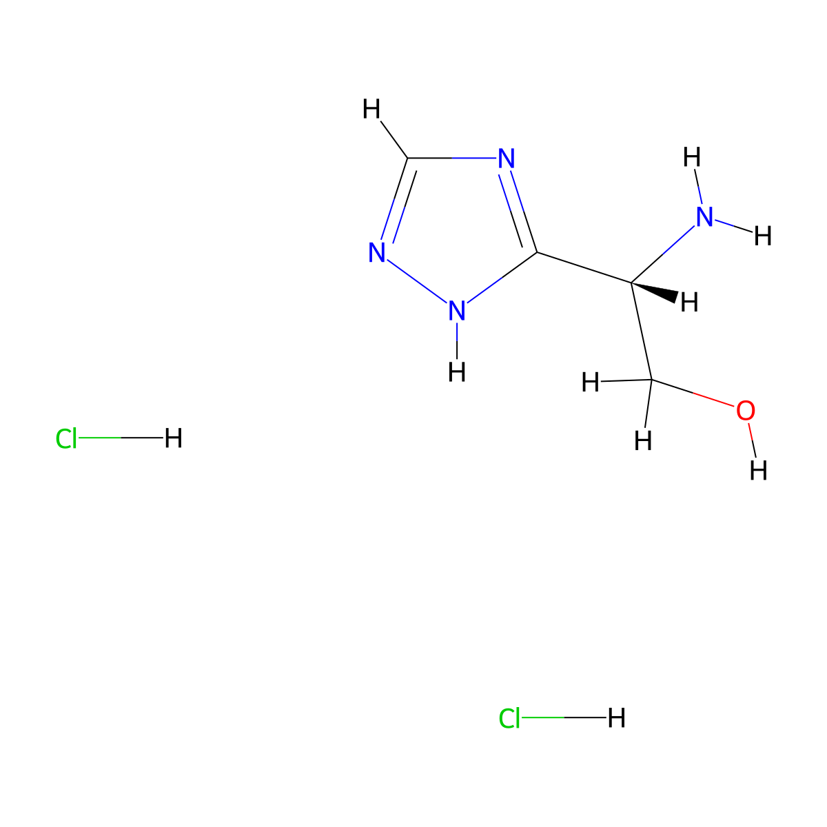 (2S)-2-amino-2-(1H-1,2,4-triazol-3-yl)ethan-1-ol dihydrochloride molecular structure, CAS 2225126-77-0