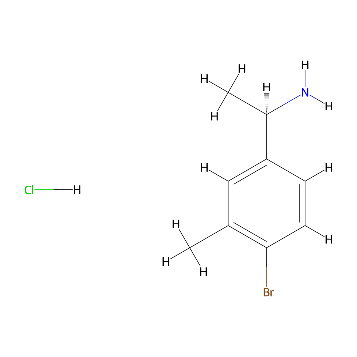 (1R)-1-(4-bromo-3-methylphenyl)ethan-1-amine hydrochloride molecular structure, CAS 2225126-87-2