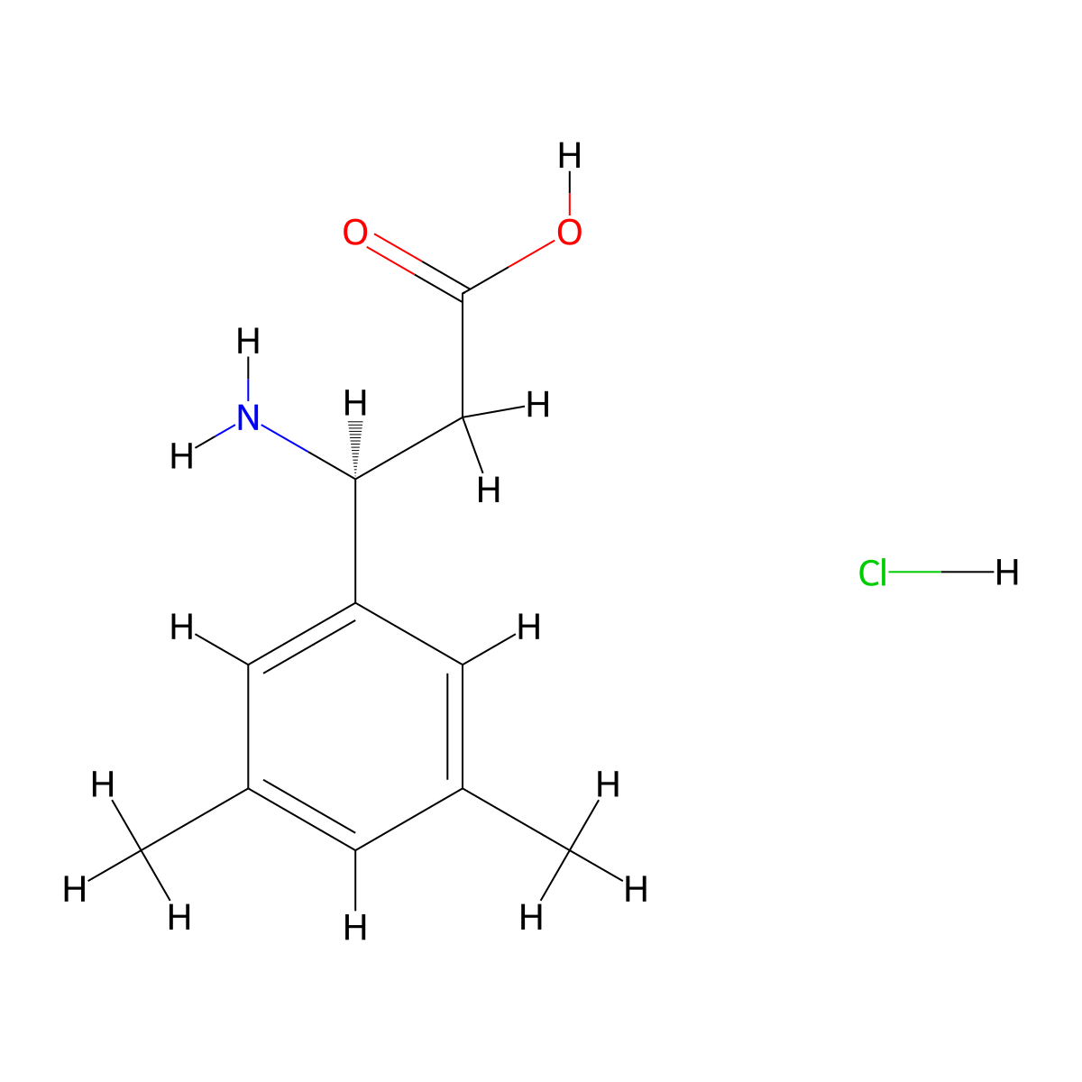 (S)-3-amino-3-(3,5-dimethylphenyl)propanoic acid hydrochloride molecular structure, CAS 2225126-95-2