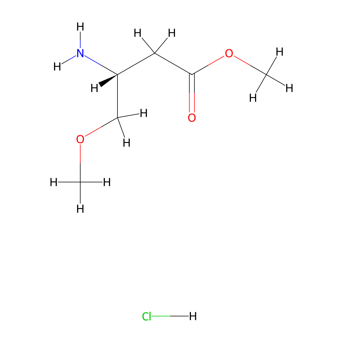 methyl (3R)-3-amino-4-methoxybutanoate hydrochloride molecular structure, CAS 2225127-10-4