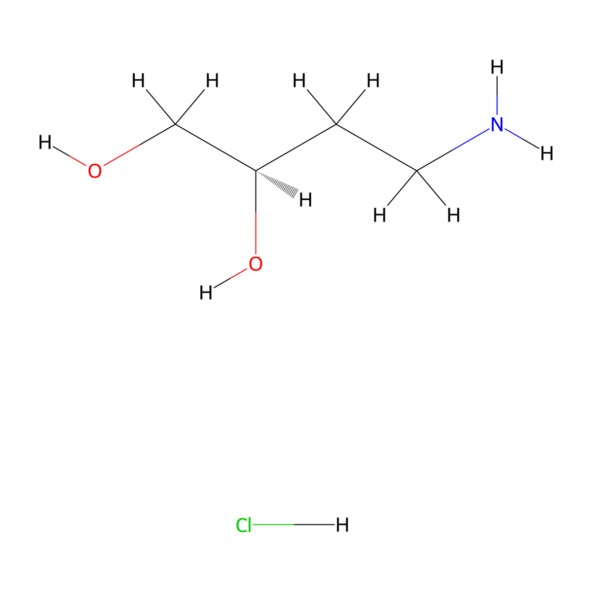 (2R)-4-aminobutane-1,2-diol hydrochloride molecular structure, CAS 2225127-14-8