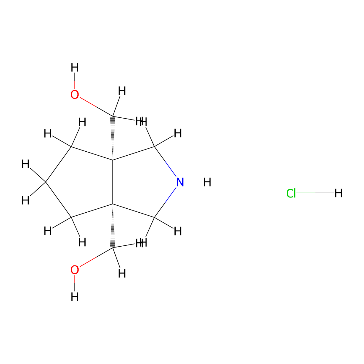 [(3aR,6aS)-6a-(hydroxymethyl)-octahydrocyclopenta[c]pyrrol-3a-yl]methanol hydrochloride molecular structure, CAS 2225127-15-9