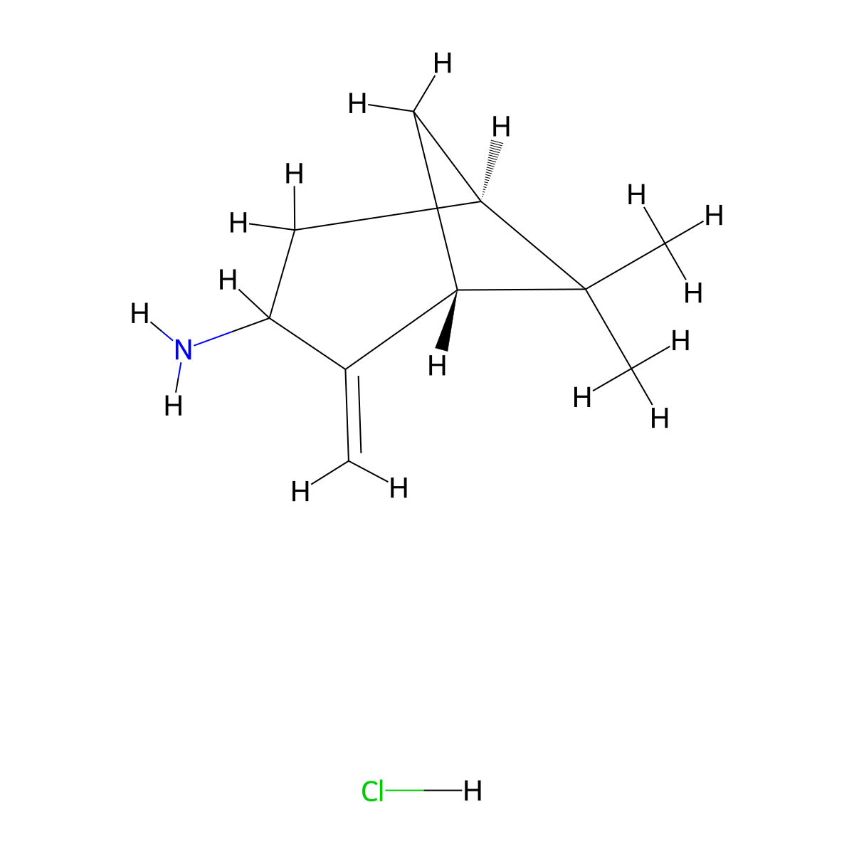 (1R,5R)-6,6-dimethyl-2-methylidenebicyclo[3.1.1]heptan-3-amine hydrochloride molecular structure, CAS 2225132-07-8