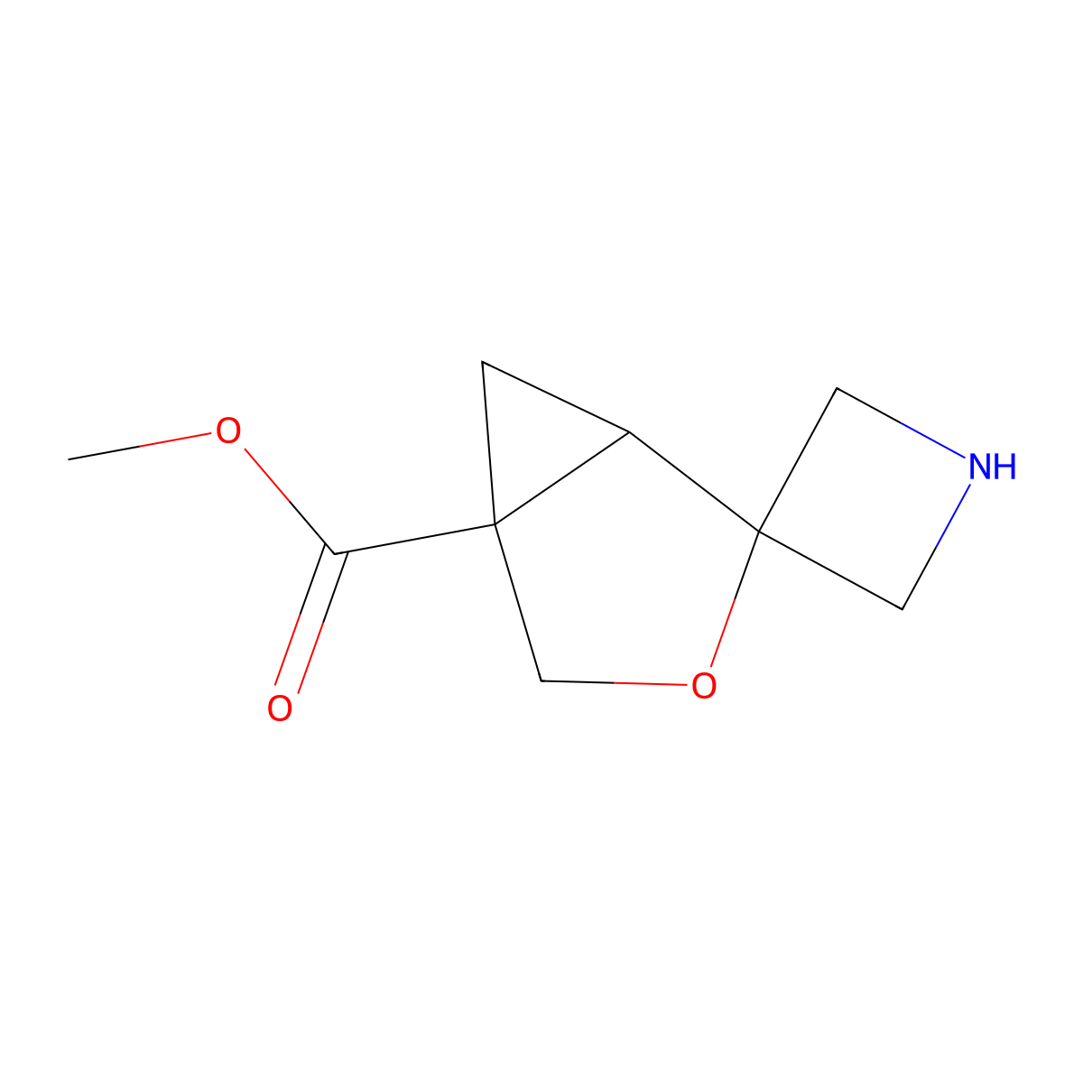 Methyl 3'-oxaspiro[azetidine-3,2'-bicyclo[3.1.0]hexane]-5'-carboxylate molecular structure, CAS 2225135-90-8