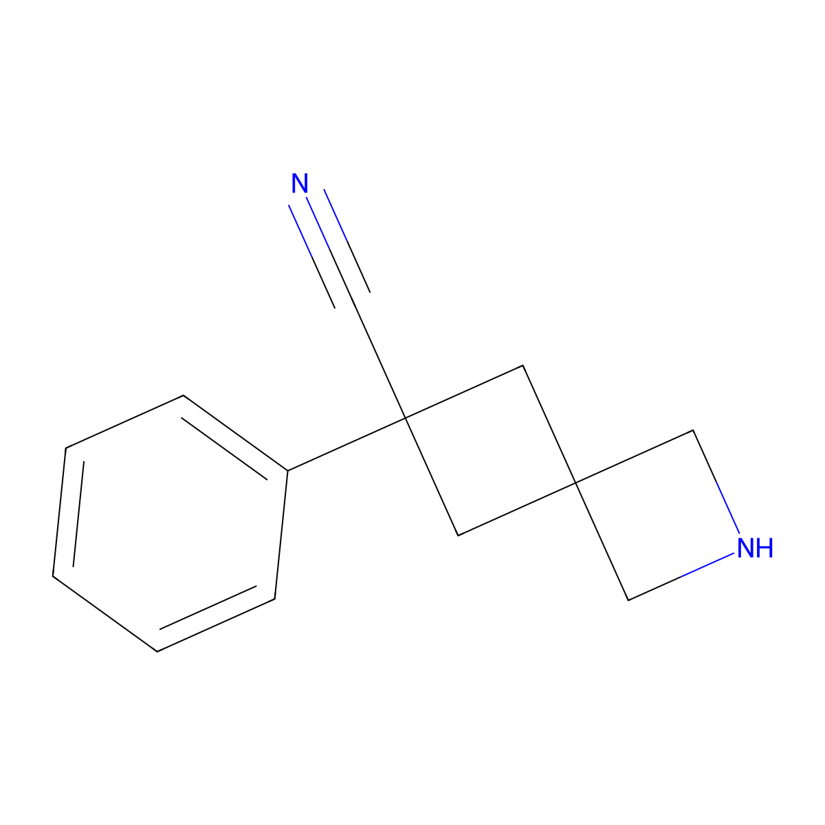 6-Phenyl-2-azaspiro[3.3]heptane-6-carbonitrile molecular structure, CAS 2225135-94-2