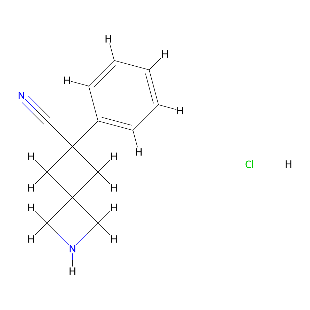 6-Phenyl-2-azaspiro[3.3]heptane-6-carbonitrile hydrochloride molecular structure, CAS 2225135-95-3