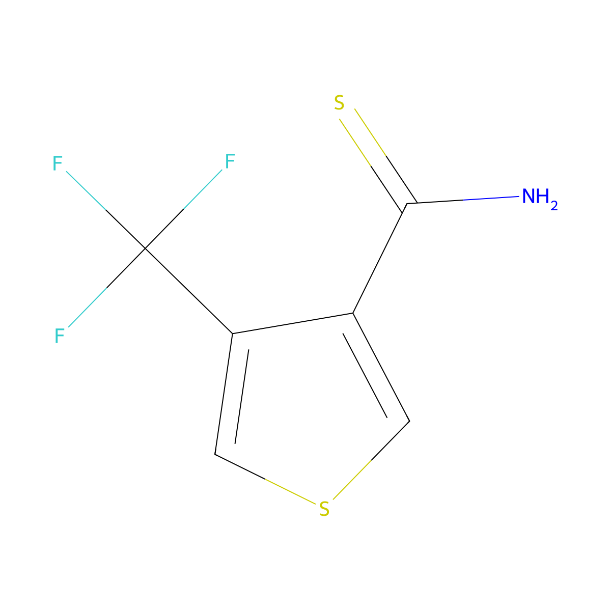 4-(Trifluoromethyl)thiophene-3-carbothioamide molecular structure, CAS 2225136-18-3