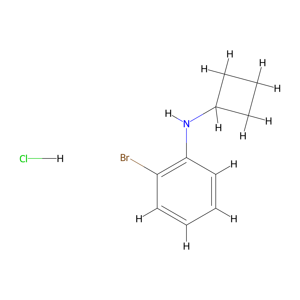 2-Bromo-N-cyclobutylaniline hydrochloride molecular structure, CAS 2225136-23-0