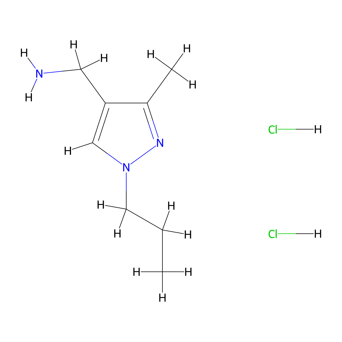 (3-Methyl-1-propyl-1H-pyrazol-4-yl)methanamine dihydrochloride molecular structure, CAS 2225136-26-3