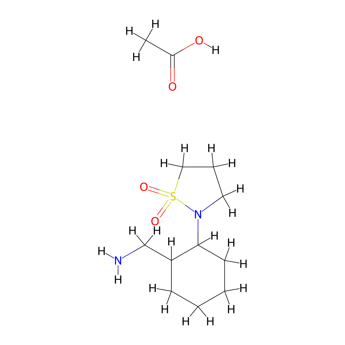 2-(2-(Aminomethyl)cyclohexyl)isothiazolidine 1,1-dioxide acetate molecular structure, CAS 2225136-29-6
