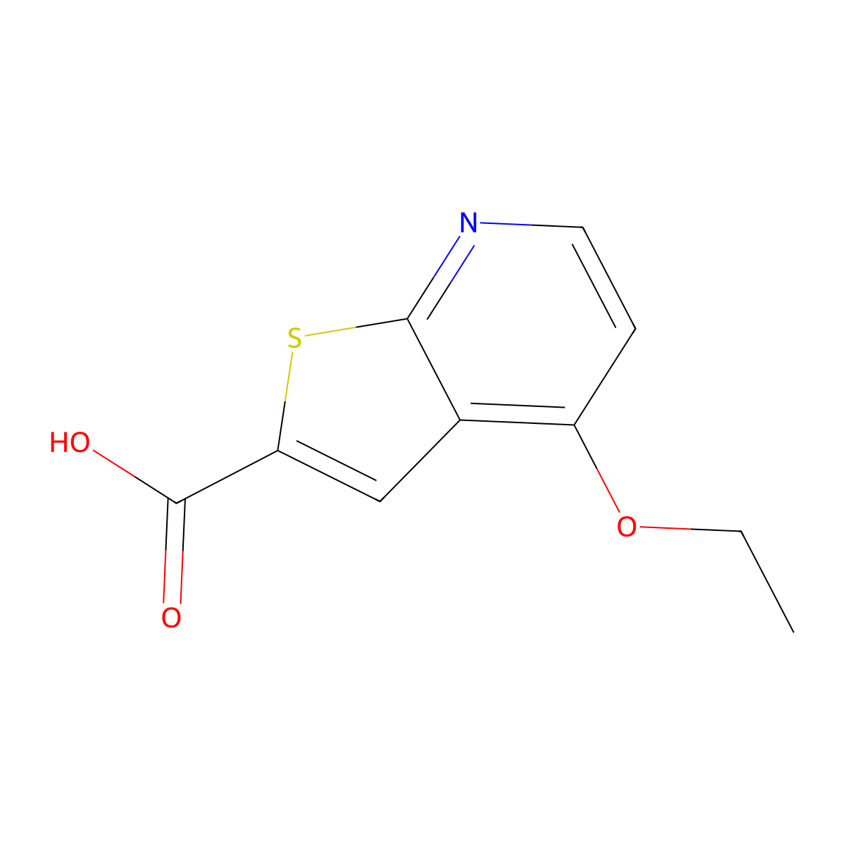 4-Ethoxythieno[2,3-b]pyridine-2-carboxylic acid molecular structure, CAS 2225136-30-9