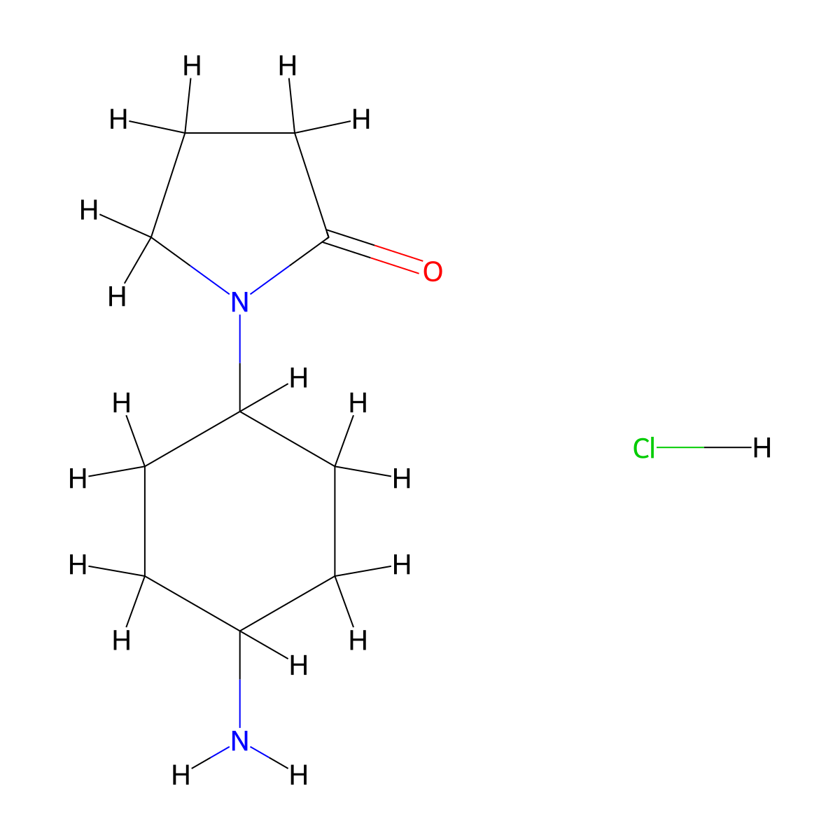 1-(4-Aminocyclohexyl)pyrrolidin-2-one hydrochloride molecular structure, CAS 2225136-32-1