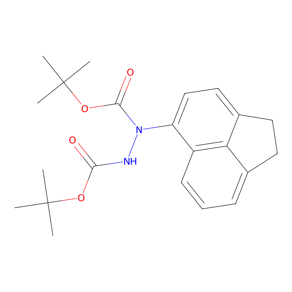 N'-[(tert-butoxy)carbonyl]-N-(1,2-dihydroacenaphthylen-5-yl)(tert-butoxy)carbohydrazide molecular structure, CAS 2225136-39-8