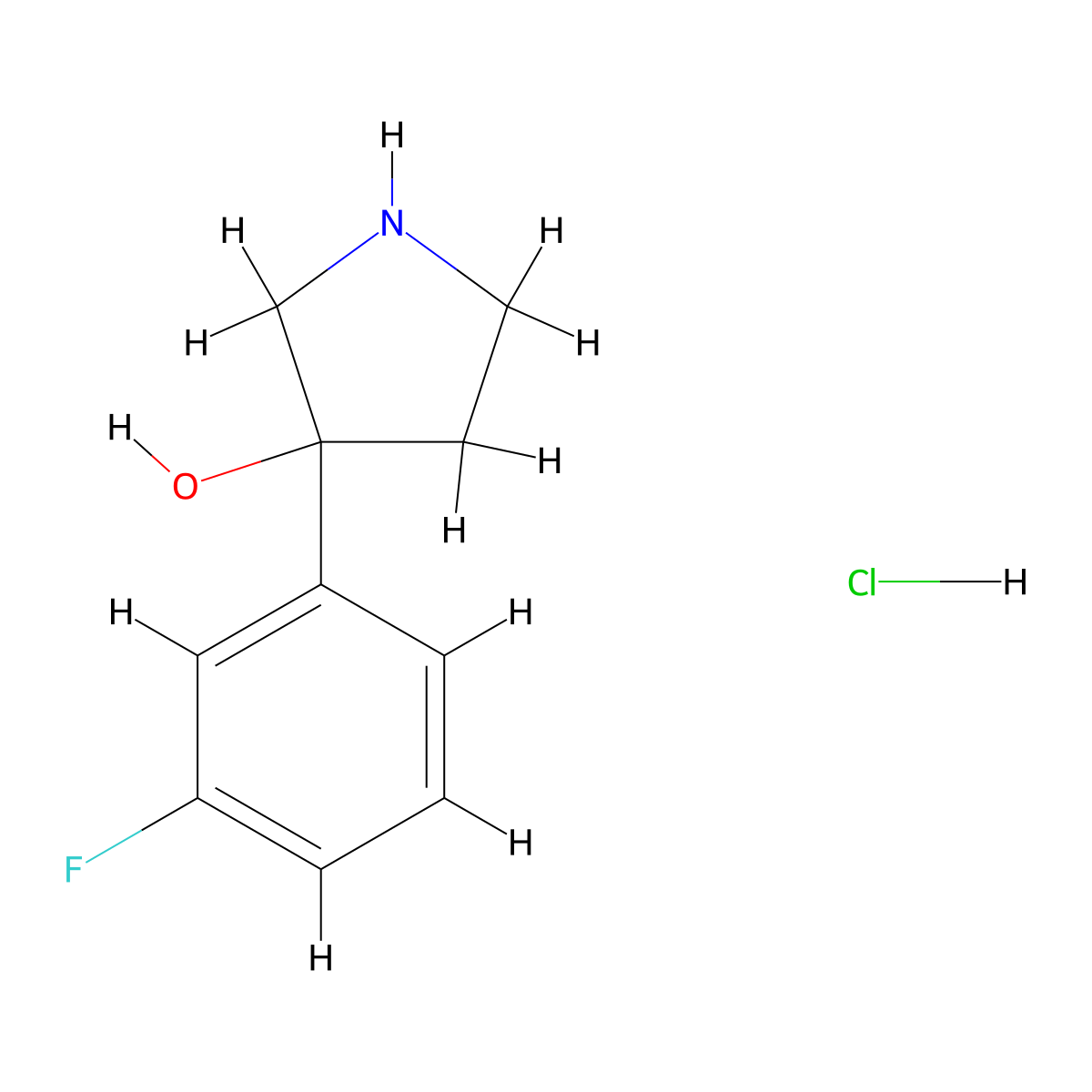 3-(3-Fluorophenyl)pyrrolidin-3-ol hydrochloride molecular structure, CAS 2225136-42-3