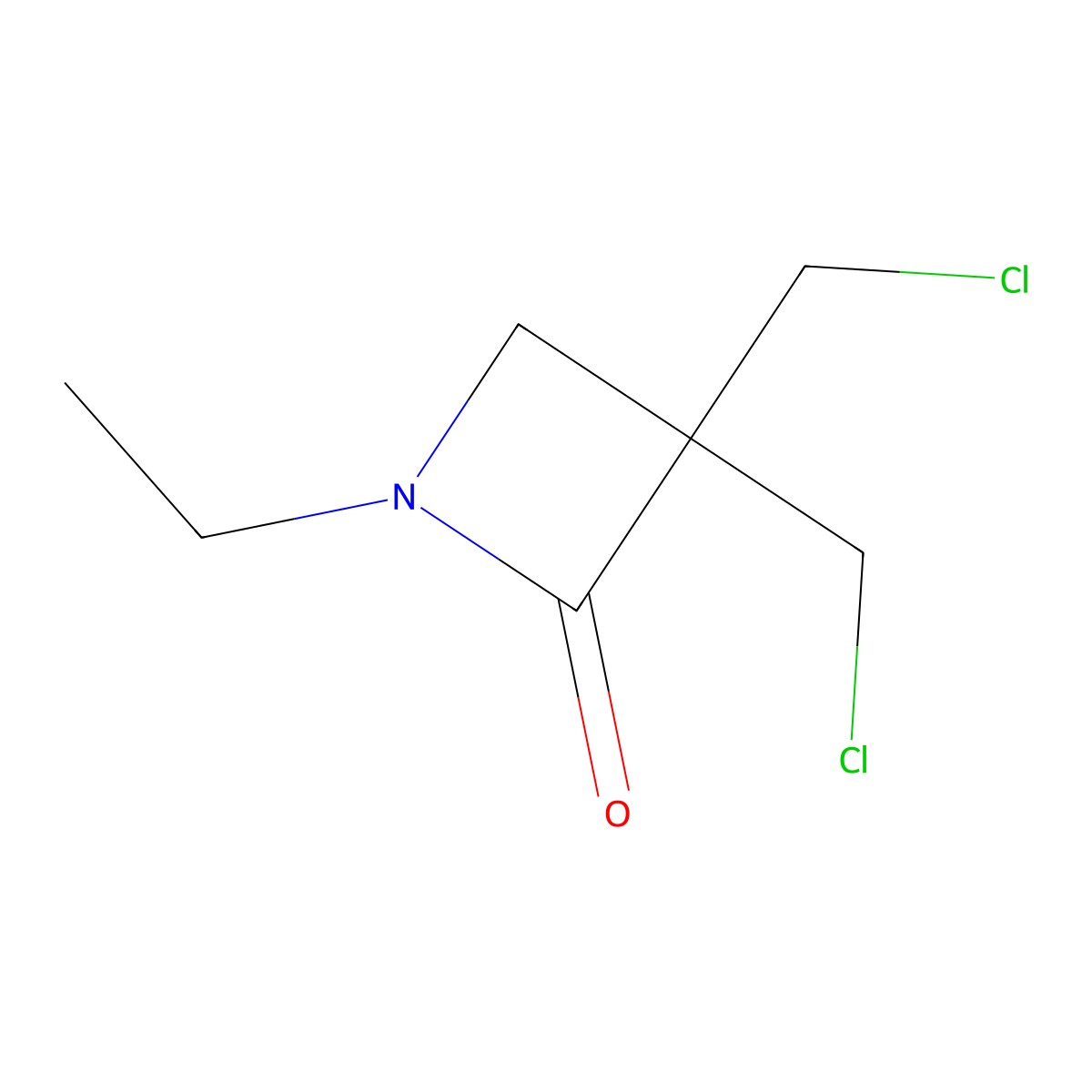 3,3-Bis(chloromethyl)-1-ethylazetidin-2-one molecular structure, CAS 2225136-45-6