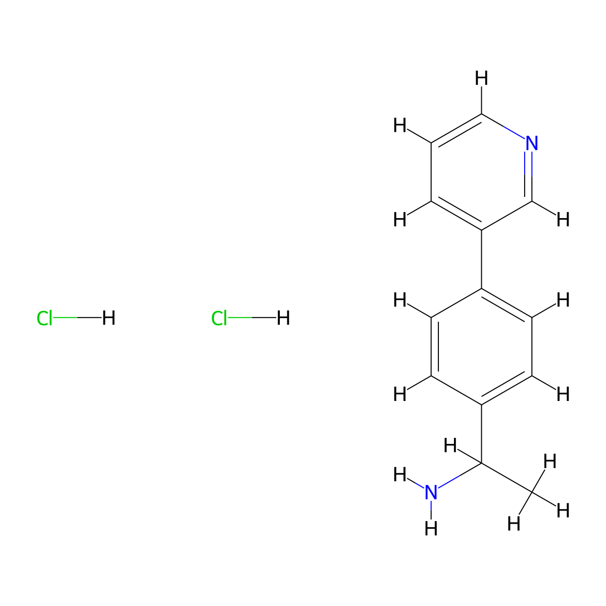 1-[4-(Pyridin-3-yl)phenyl]ethan-1-amine dihydrochloride molecular structure, CAS 2225136-52-5