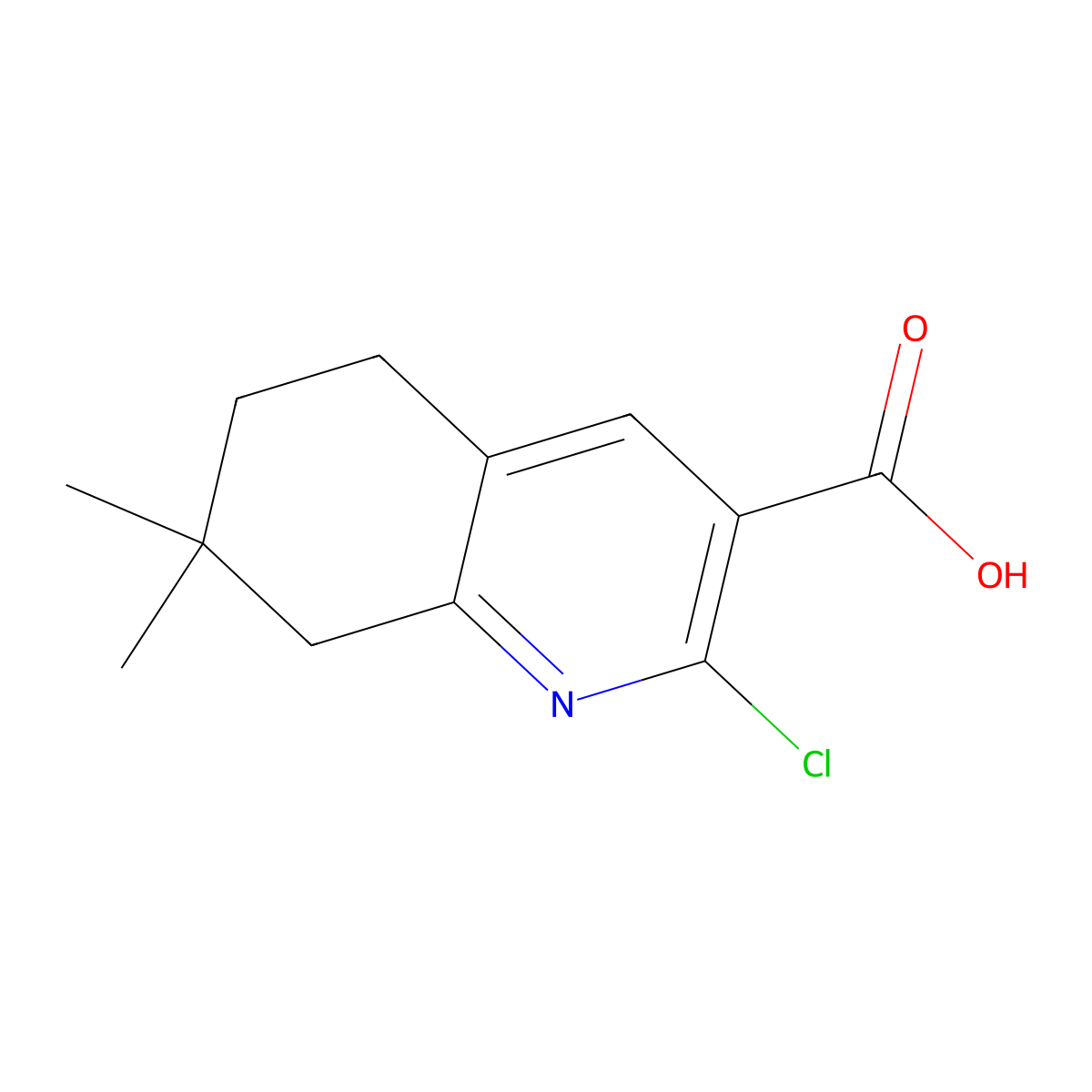 2-Chloro-7,7-dimethyl-5,6,7,8-tetrahydroquinoline-3-carboxylic acid molecular structure, CAS 2225136-61-6