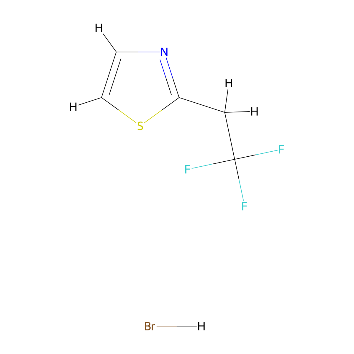 2-(2,2,2-Trifluoroethyl)-1,3-thiazole hydrobromide molecular structure, CAS 2225136-63-8