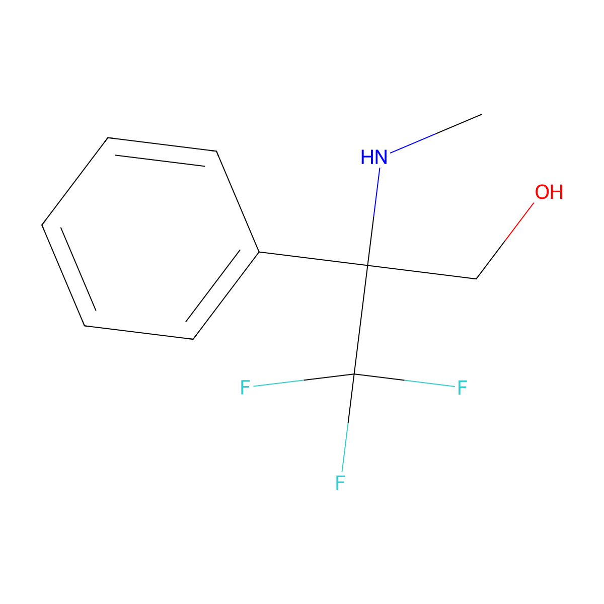 3,3,3-Trifluoro-2-(methylamino)-2-phenylpropan-1-ol molecular structure, CAS 2225136-81-0