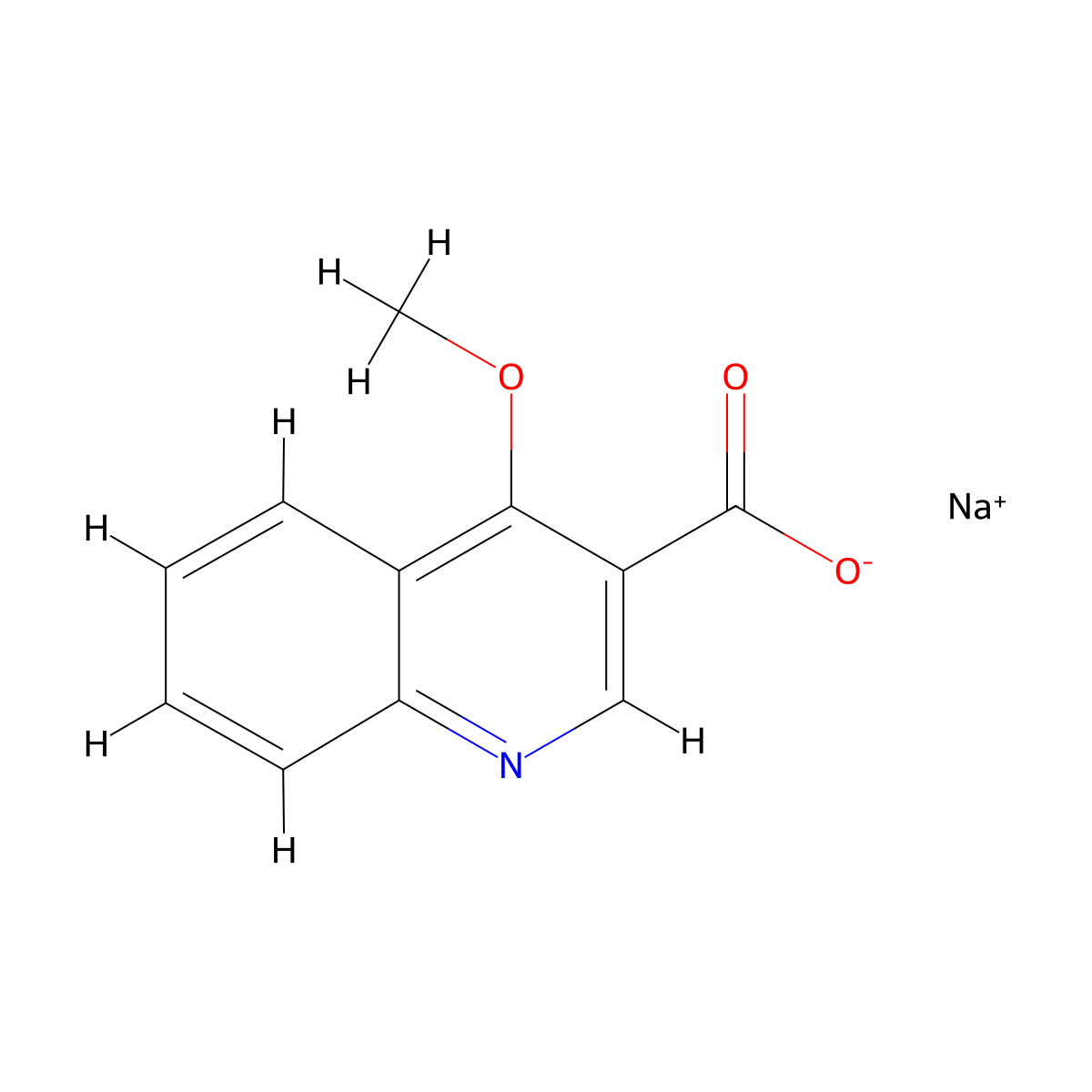 Sodium 4-methoxyquinoline-3-carboxylate molecular structure, CAS 2225136-87-6