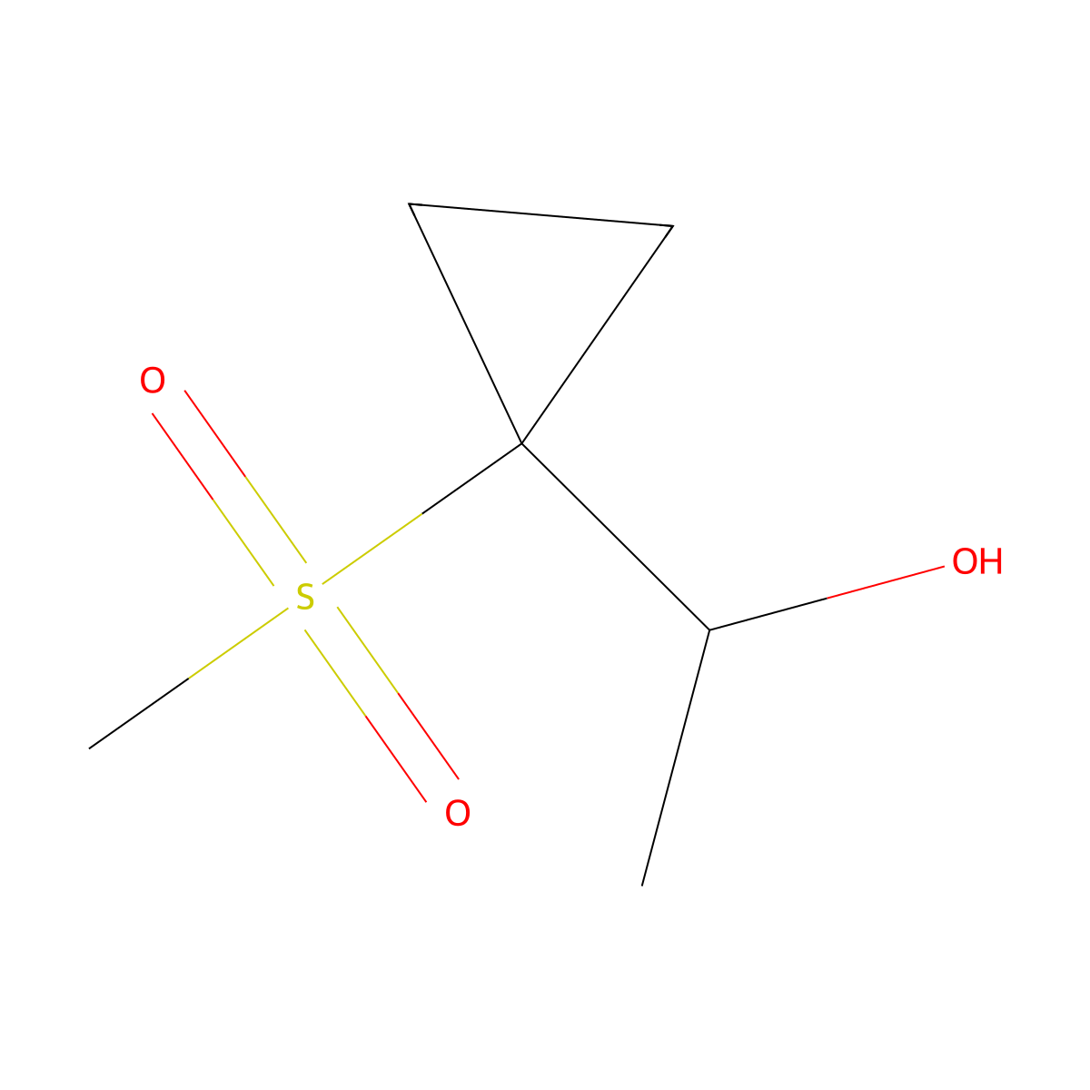 1-(1-Methanesulfonylcyclopropyl)ethan-1-ol molecular structure, CAS 2225136-89-8