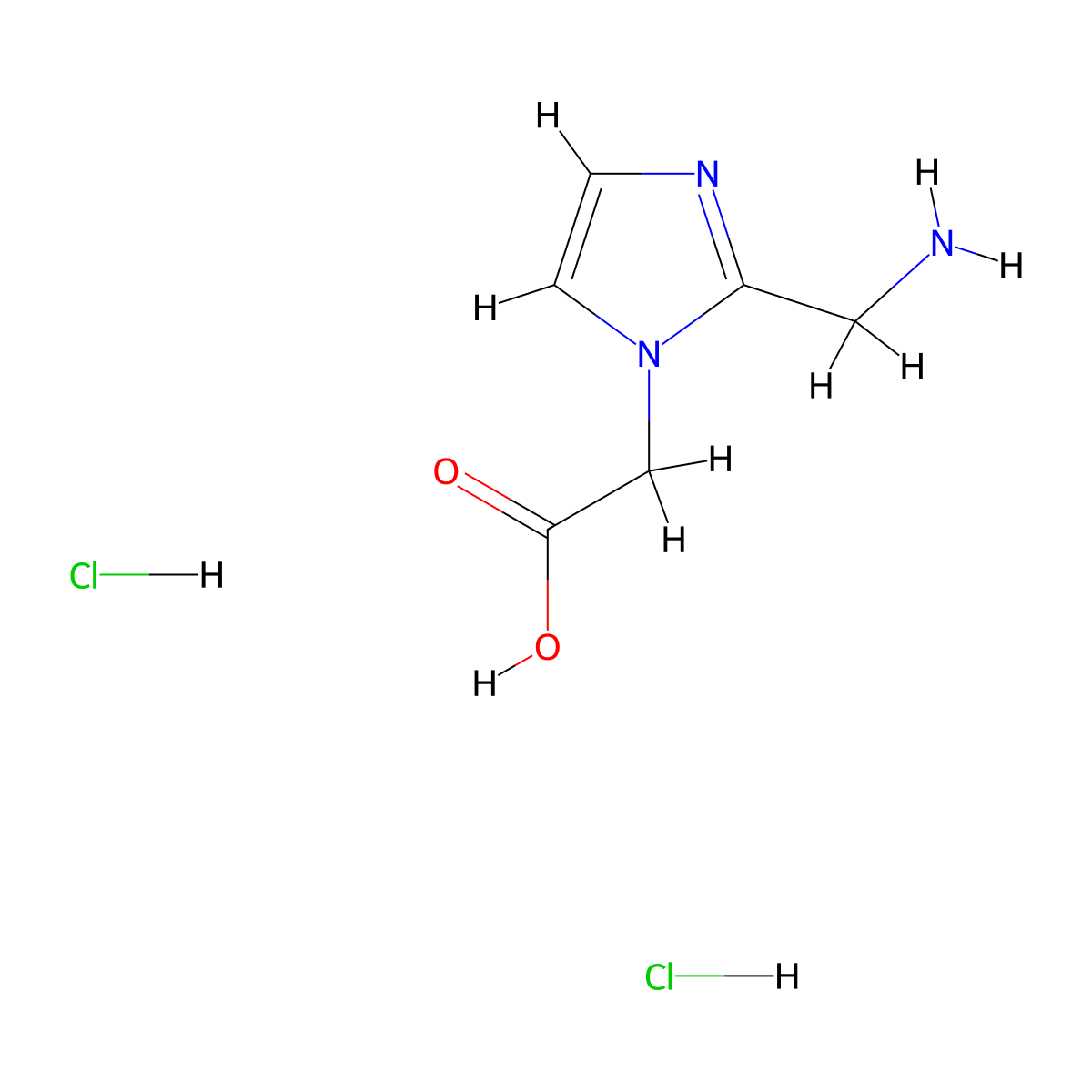 2-[2-(Aminomethyl)-1h-imidazol-1-yl]acetic acid dihydrochloride molecular structure, CAS 2225136-91-2