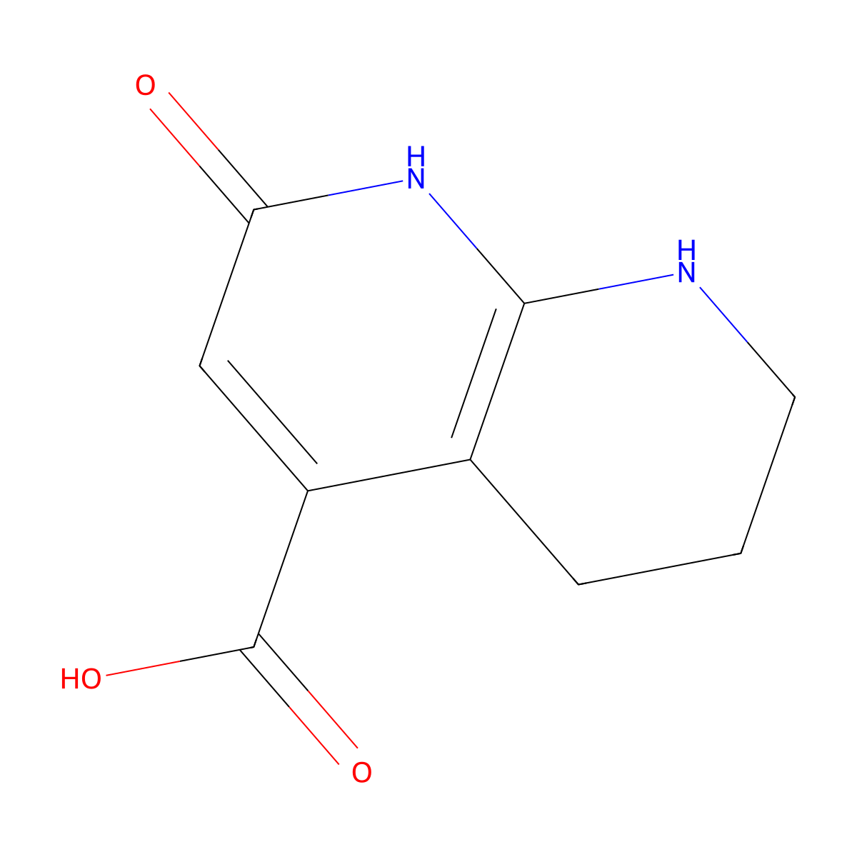 2-Hydroxy-5,6,7,8-tetrahydro-1,8-naphthyridine-4-carboxylic acid molecular structure, CAS 2225136-95-6