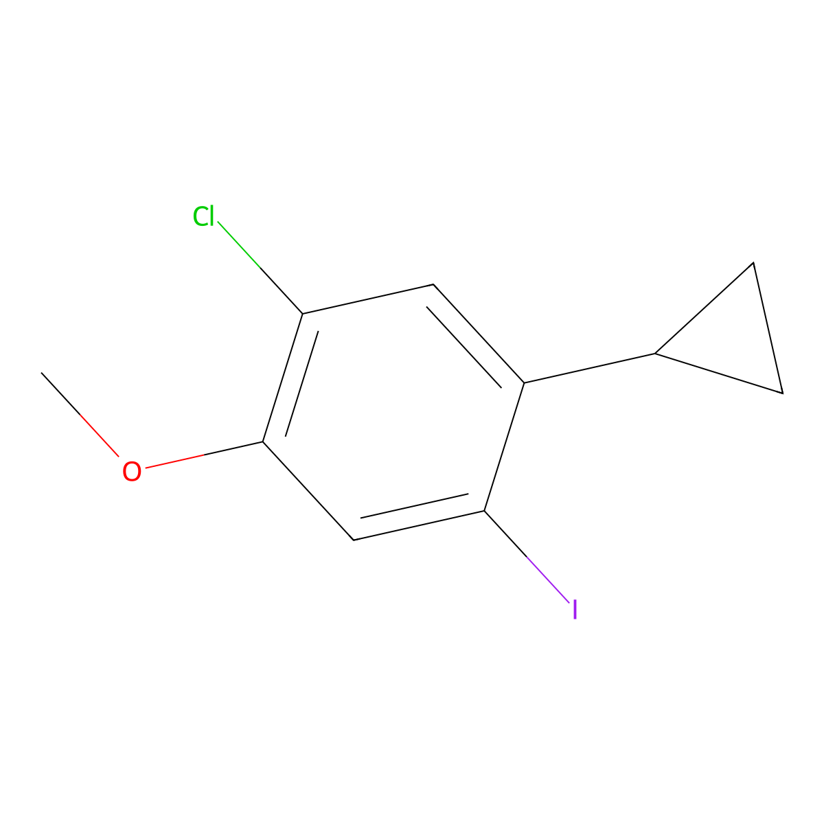 1-Chloro-5-cyclopropyl-4-iodo-2-methoxybenzene molecular structure, CAS 2225136-98-9