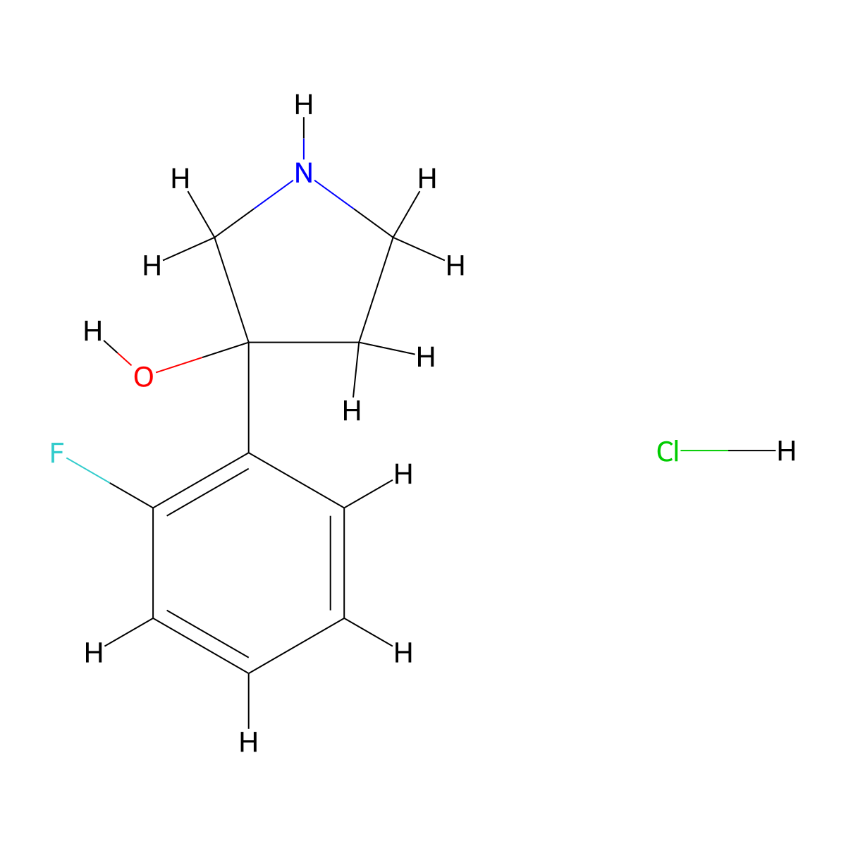 3-(2-Fluorophenyl)pyrrolidin-3-ol hydrochloride molecular structure, CAS 2225136-99-0
