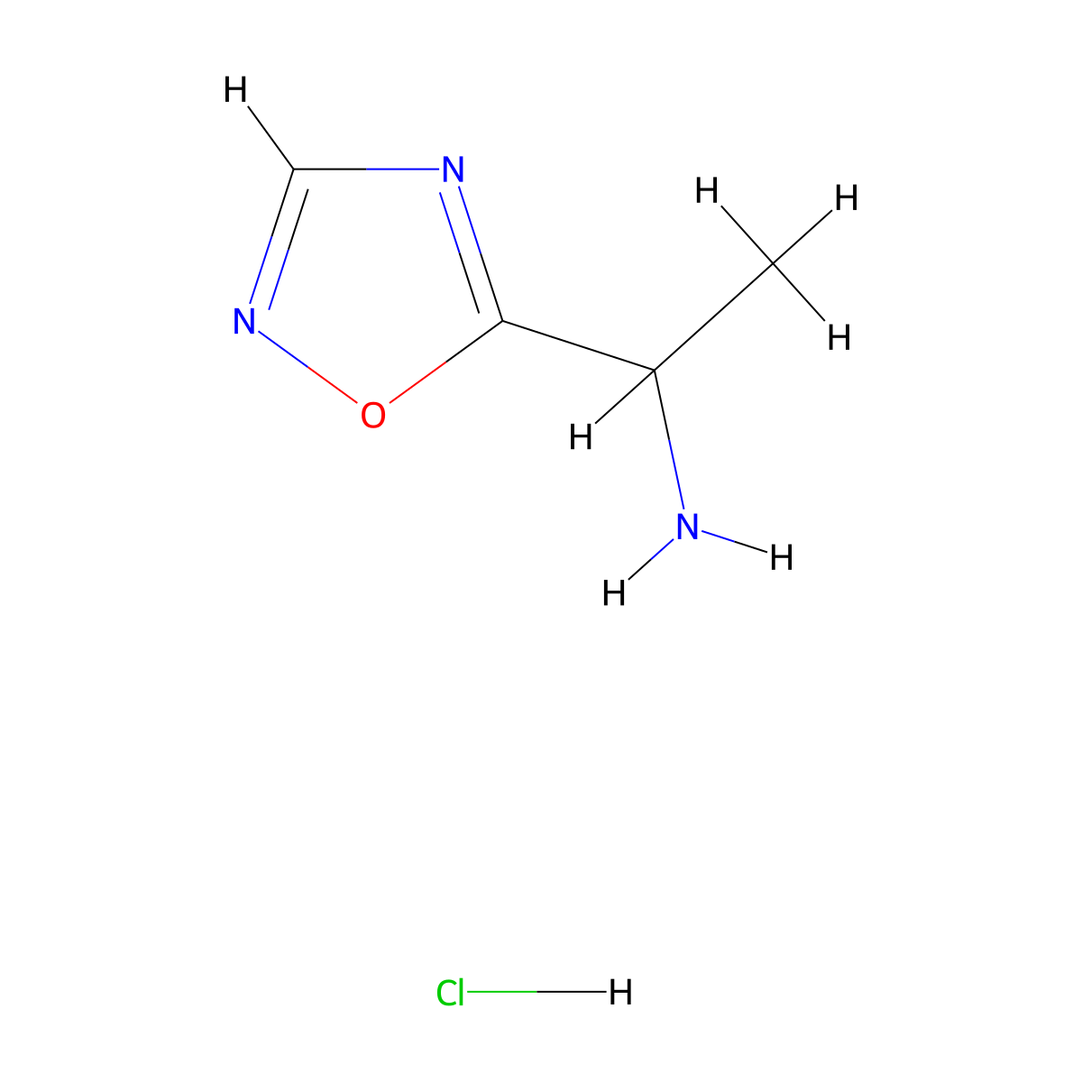 1-(1,2,4-Oxadiazol-5-yl)ethan-1-amine hydrochloride molecular structure, CAS 2225137-05-1