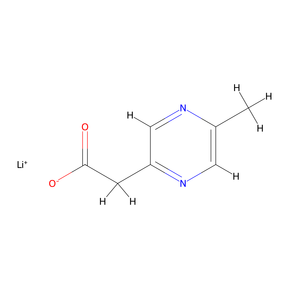 Lithium 2-(5-methylpyrazin-2-yl)acetate molecular structure, CAS 2225137-21-1