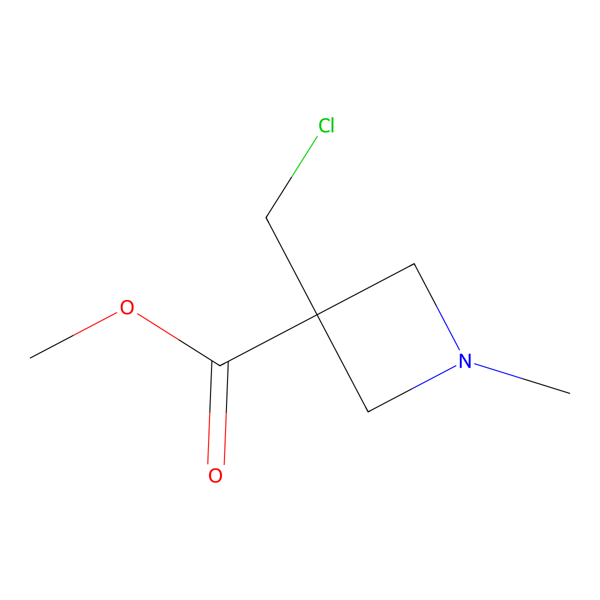 Methyl 3-(chloromethyl)-1-methylazetidine-3-carboxylate molecular structure, CAS 2225137-24-4