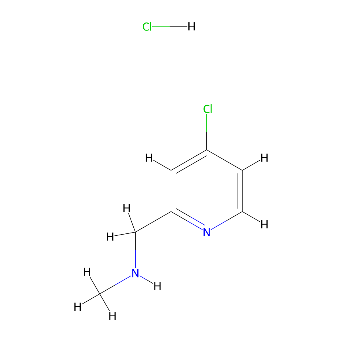 ((4-Chloropyridin-2-yl)methyl)(methyl)amine hydrochloride molecular structure, CAS 2225137-32-4