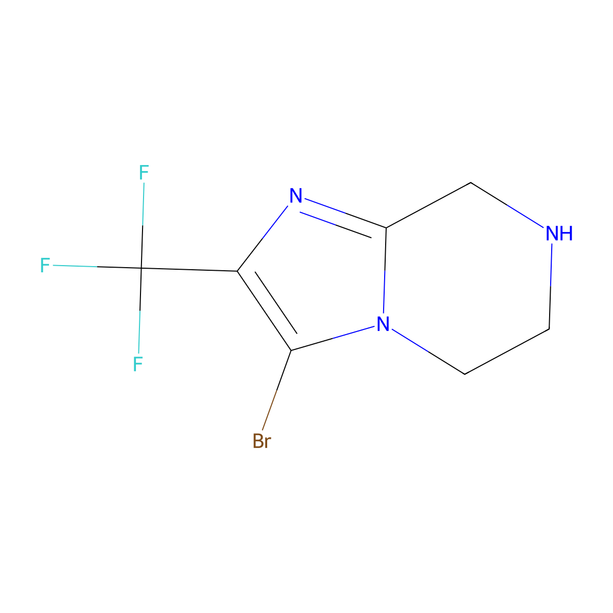 3-Bromo-2-(trifluoromethyl)-5,6,7,8-tetrahydroimidazo[1,2-a]pyrazine molecular structure, CAS 2225141-17-1