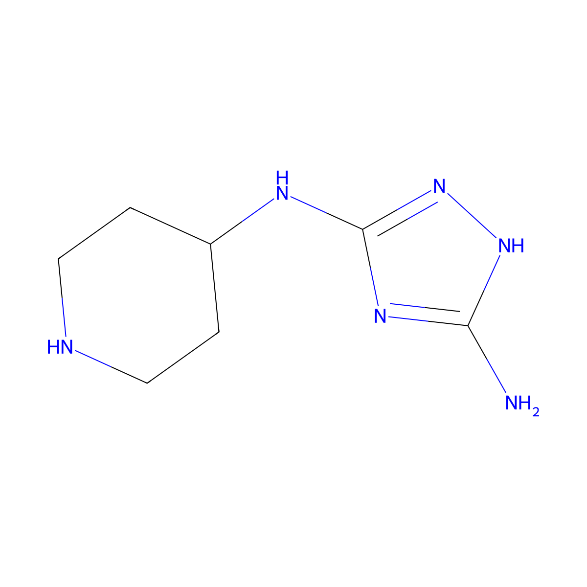 N5-(piperidin-4-yl)-1H-1,2,4-triazole-3,5-diamine molecular structure, CAS 2225141-27-3