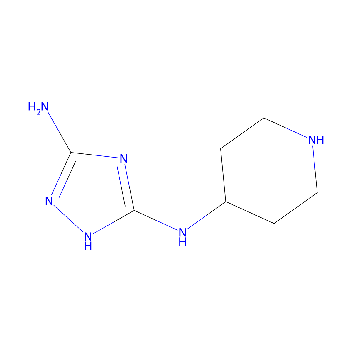 N5-(piperidin-4-yl)-1H-1,2,4-triazole-3,5-diamine molecular structure, CAS 2225141-27-3