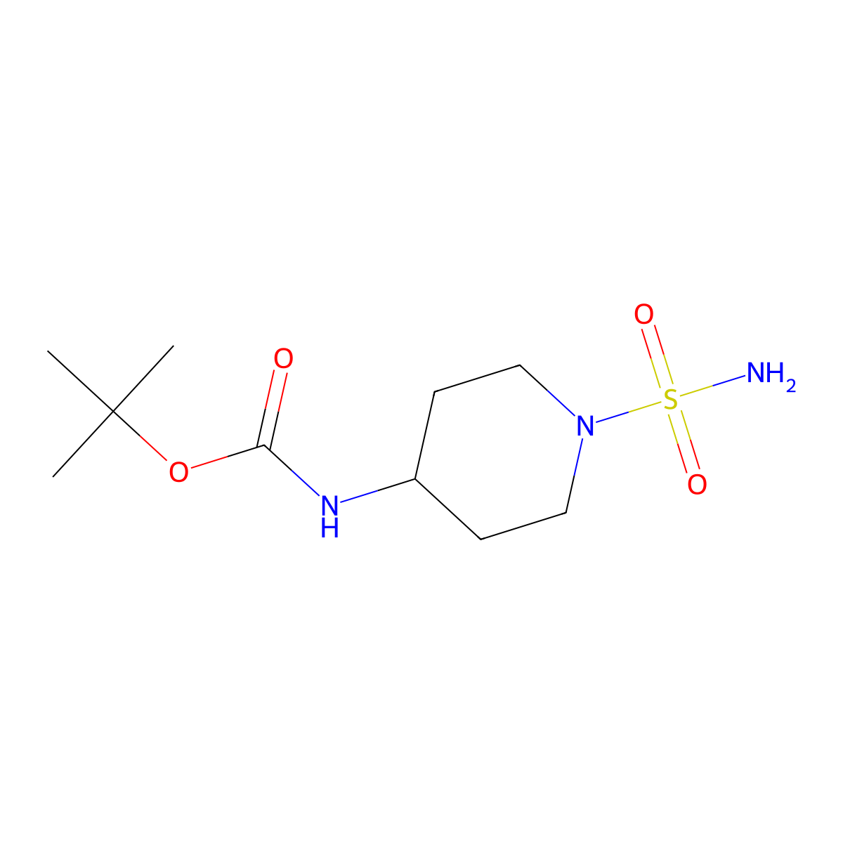 tert-butyl N-(1-sulfamoylpiperidin-4-yl)carbamate molecular structure, CAS 2225141-30-8