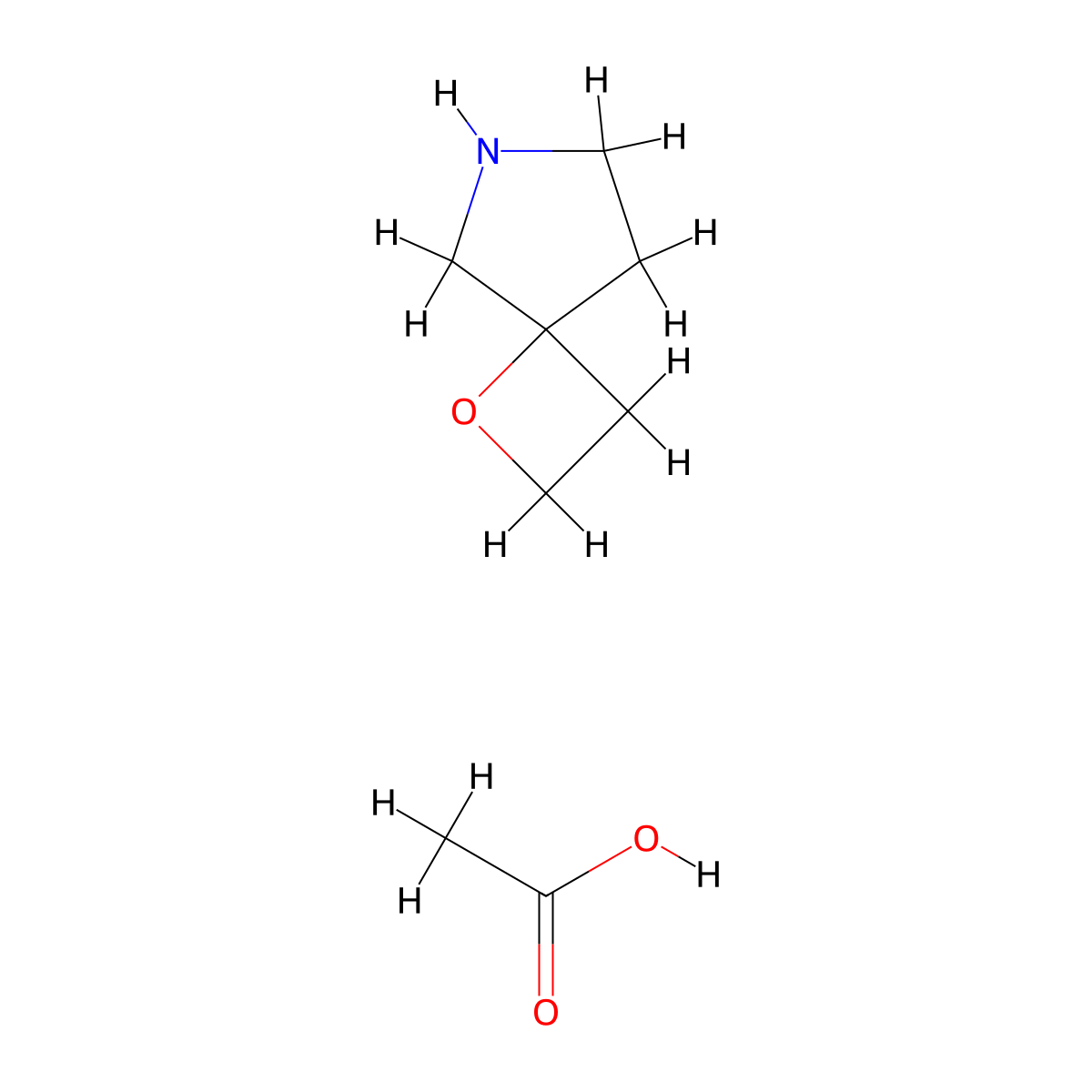 1-Oxa-6-azaspiro[3.4]octane acetate molecular structure, CAS 2225141-35-3