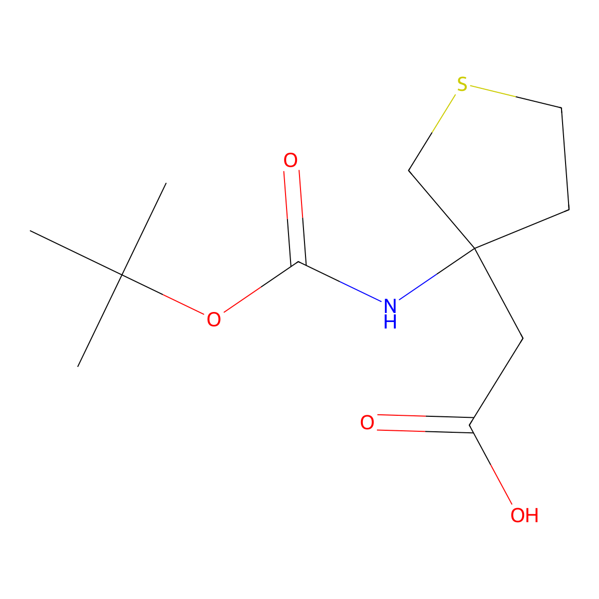 2-(3-{[(Tert-butoxy)carbonyl]amino}thiolan-3-yl)acetic acid molecular structure, CAS 2225141-42-2