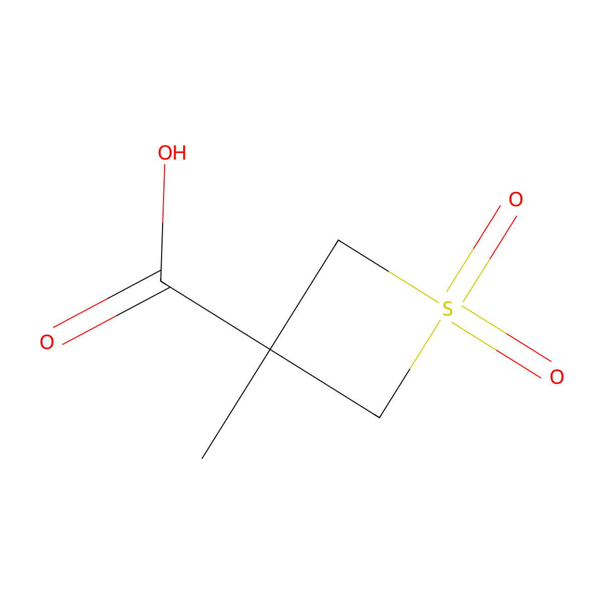 3-Methylthietane-3-carboxylic acid 1,1-dioxide molecular structure, CAS 2225141-44-4