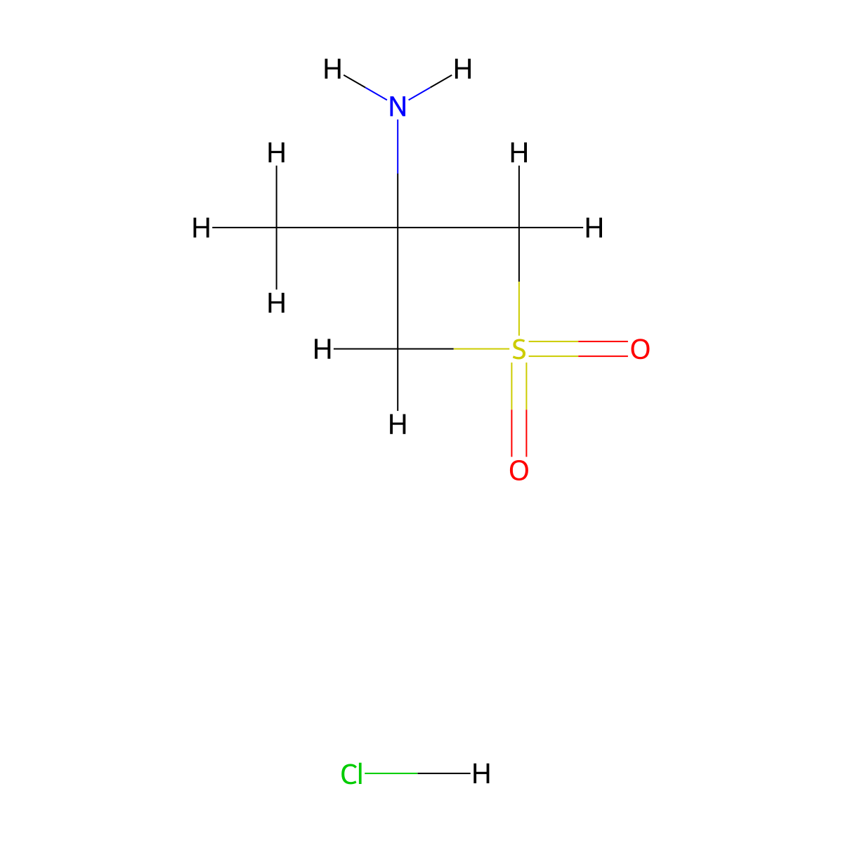 3-Amino-3-methyl-1lambda6-thietane-1,1-dione hydrochloride molecular structure, CAS 2225141-46-6