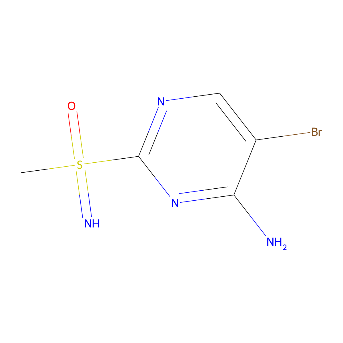 (4-Amino-5-bromopyrimidin-2-yl)(imino)methyl-lambda6-sulfanone molecular structure, CAS 2225141-48-8