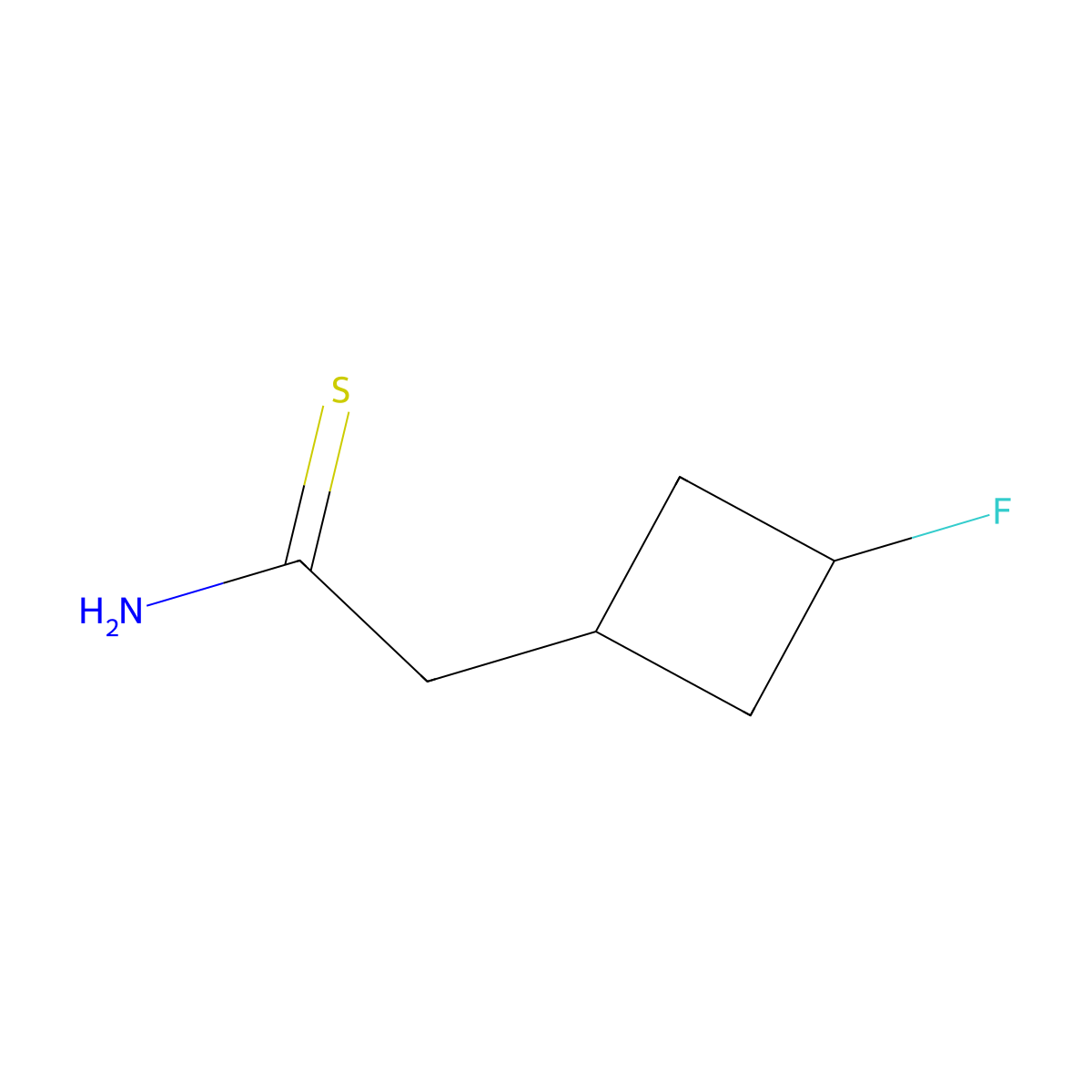 2-(3-Fluorocyclobutyl)ethanethioamide molecular structure, CAS 2225141-50-2