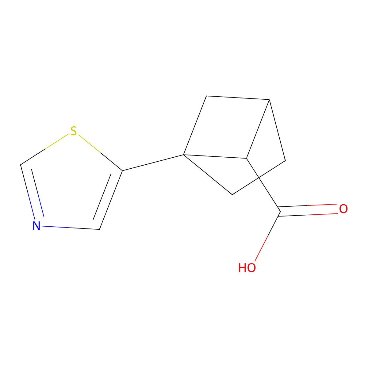 1-(1,3-Thiazol-5-yl)bicyclo(2.1.1)hexane-5-carboxylic acid molecular structure, CAS 2225141-61-5