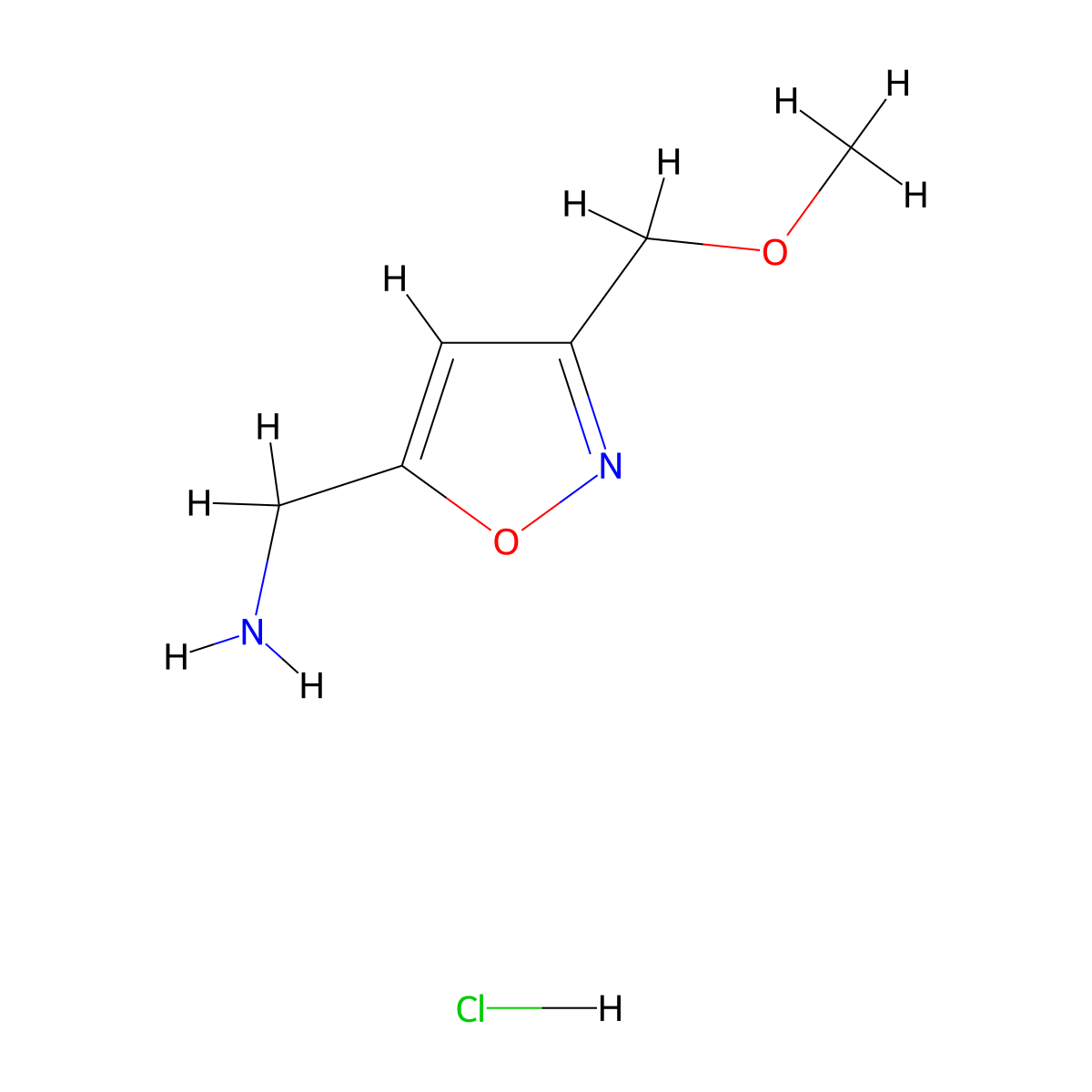 1-[3-(Methoxymethyl)-1,2-oxazol-5-yl]methanamine hydrochloride molecular structure, CAS 2225141-72-8