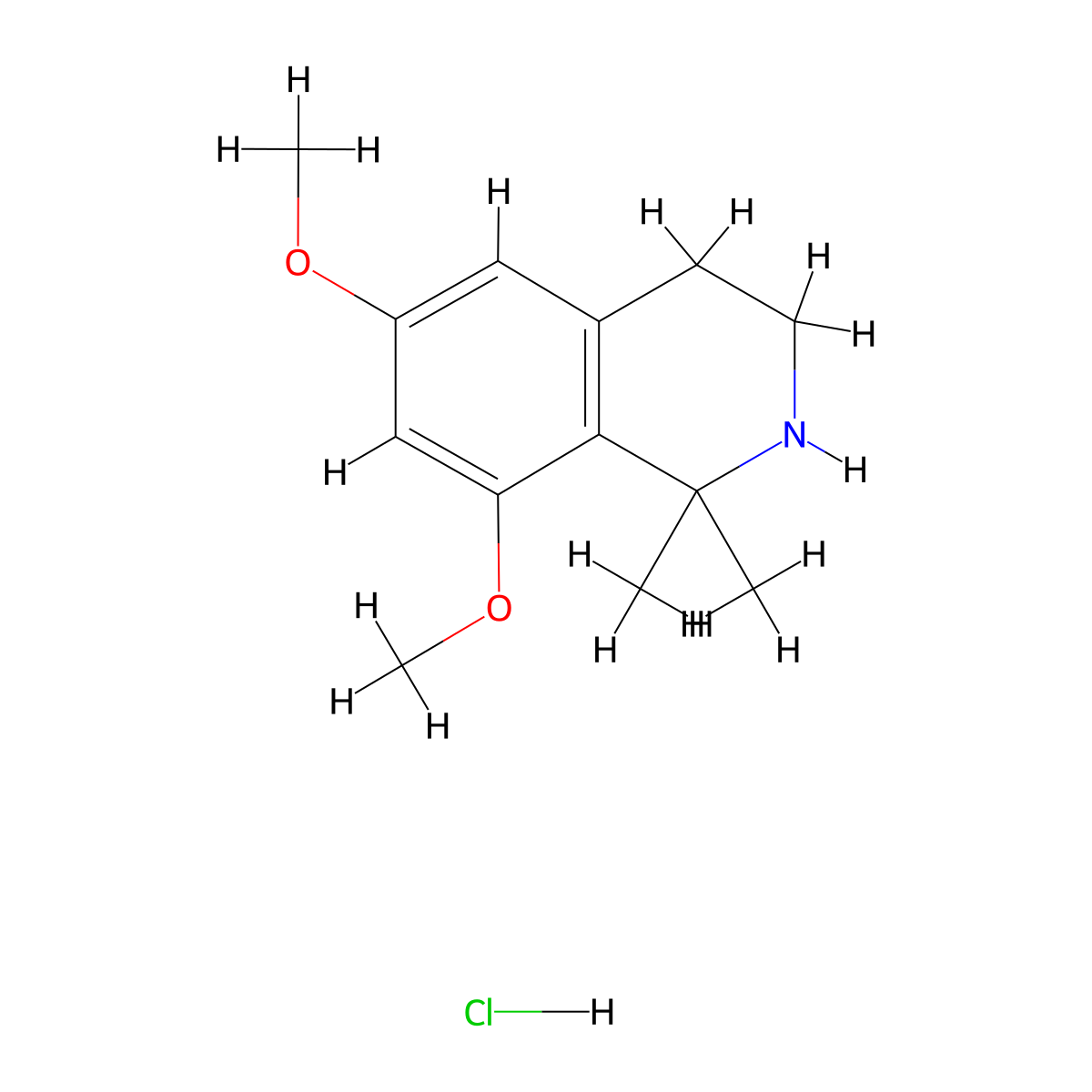 6,8-Dimethoxy-1,1-dimethyl-1,2,3,4-tetrahydroisoquinoline hydrochloride molecular structure, CAS 2225141-79-5